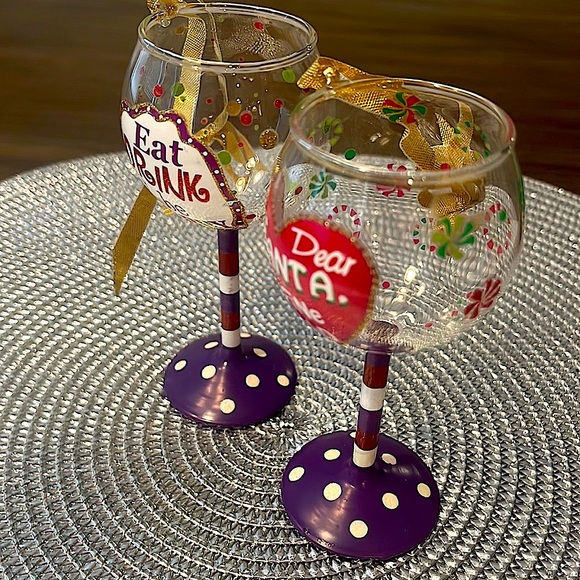 Set of Wine Glass Christmas Ornaments - Picture 4 of 11